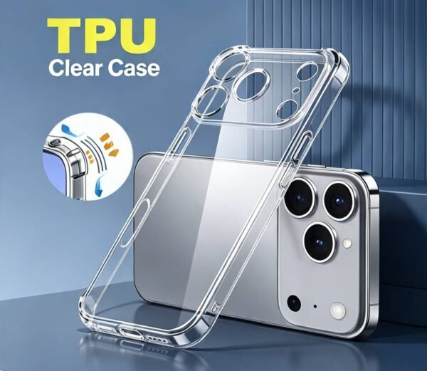 CARCASA COMPATIBLE PARA IPHONE 17 PRO TRANSPARENTE
