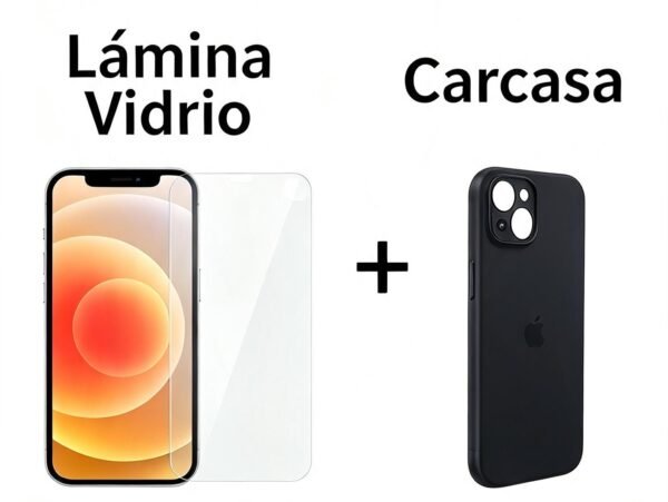 PROMO iPhone 14 LÁMINA VIDRIO + CARCASA NEGRA PROMO iPhone 14 LÁMINA VIDRIO + CARCASA NEGRA