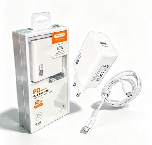 Cargador Ultra rápido 65w tipo C a Lightning